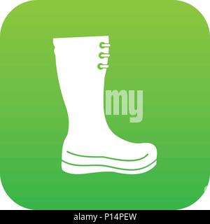 Rubber boots icon digital green Stock Vector