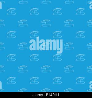 Beach umbrella pattern vector seamless blue Stock Vector