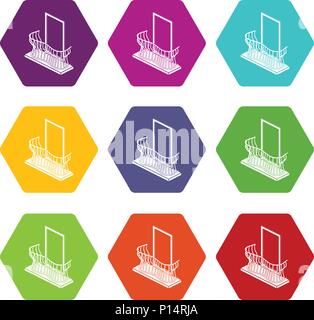 Stylish balcony icons set 9 vector Stock Vector