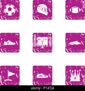Fascination of men icons set, grunge style Stock Vector