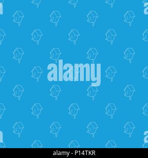 Nesting box pattern vector seamless blue Stock Vector