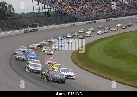 Brooklyn, Michigan, USA. 10th June, 2018. Kurt Busch (41) races off turn one during the FireKeepers Casino 400 at Michigan International Speedway in Brooklyn, Michigan. Credit: Stephen A. Arce/ASP/ZUMA Wire/Alamy Live News Stock Photo