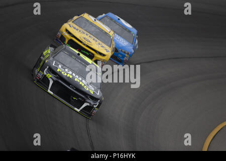 Brooklyn, Michigan, USA. 10th June, 2018. Jimmie Johnson (48) races off turn one during the FireKeepers Casino 400 at Michigan International Speedway in Brooklyn, Michigan. Credit: Stephen A. Arce/ASP/ZUMA Wire/Alamy Live News Stock Photo