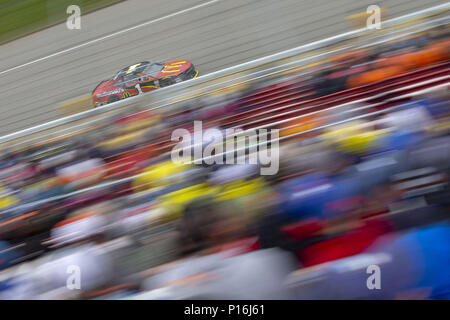 Brooklyn, Michigan, USA. 10th June, 2018. Jamie McMurray (1) races off turn one during the FireKeepers Casino 400 at Michigan International Speedway in Brooklyn, Michigan. Credit: Stephen A. Arce/ASP/ZUMA Wire/Alamy Live News Stock Photo