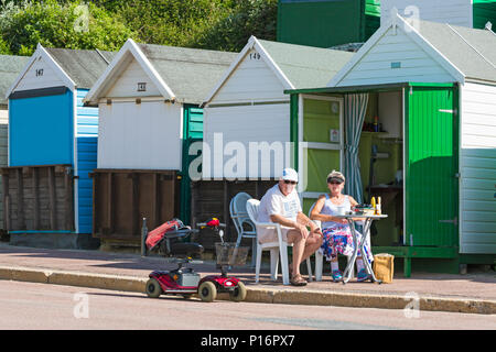 Bournemouth, Dorset, UK. 11th June 2018. UK weather: lovely very warm sunny start to the day at Bournemouth beaches as temperatures rise and visitors head to the seaside to enjoy the sunshine. Credit: Carolyn Jenkins/Alamy Live News Stock Photo