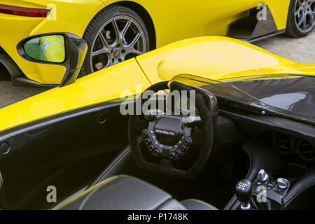 Italy. 10th June, 2018. Detail of Dallara Stradale during Vintage and exclusive cars meeting takes place on last day of Parco Valentino car show in Turin, Italy. Credit: Marco Destefanis/Pacific Press/Alamy Live News Stock Photo