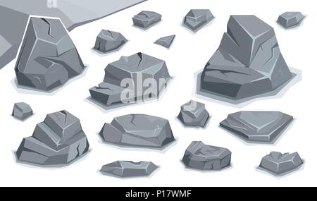 Rock stone set Stock Vector