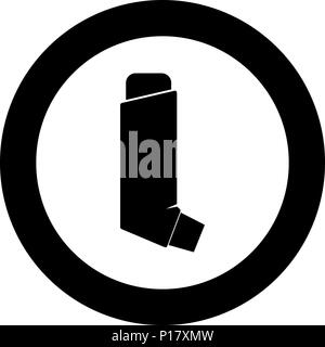 Manual inhaler icon black color in circle round outline Stock Vector ...