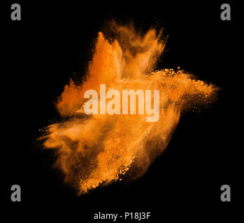 Explosion of colored powder isolated on whine background Stock Photo