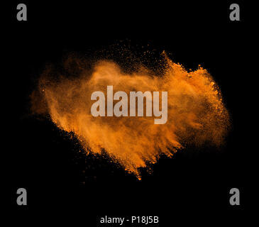 Explosion of colored powder isolated on whine background Stock Photo