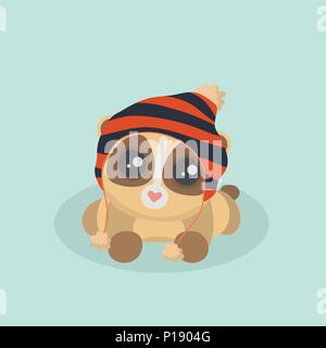 Cute slow loris illustration. Stock Vector