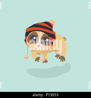 Cute slow loris illustration. Stock Vector