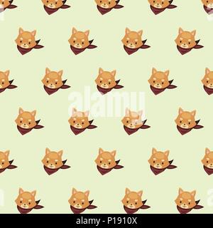 Shiba inu seamless pattern. Stock Vector