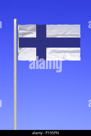 Flag of Finland, Flagge von Finnland Stock Photo