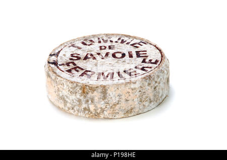 Cheese from Savoy, “Tomme de Savoie fermiere” Stock Photo