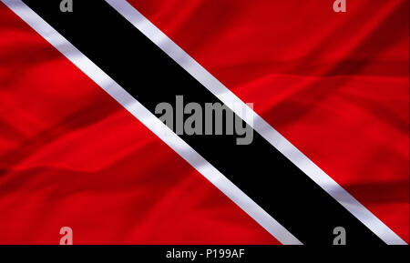 Flag of Trinidad and Tobago, Flagge von Trinidad und Tobago Stock Photo