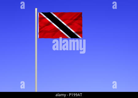 Flag of Trinidad and Tobago, Flagge von Trinidad und Tobago Stock Photo