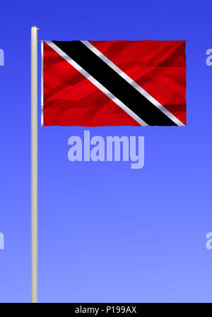 Flag of Trinidad and Tobago, Flagge von Trinidad und Tobago Stock Photo