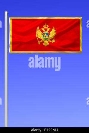 Flag Of Montenegro Flagge Von Montenegro Stock Photo Alamy