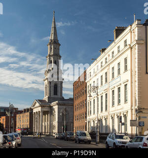 Dublin, Ireland - September 17, 2016: The former church of St George and the Children's Hospital on Temple Street in Dublin's Georgian north central n Stock Photo