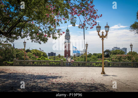 San Martin Square (Plaza San Martin) and Monumental Tower (Torre Monumental) at Retiro region - Buenos Aires, Argentina Stock Photo