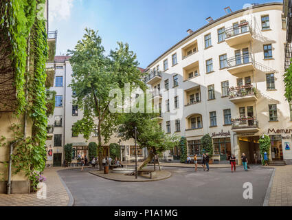 Historic courtyard garden of Hackesche Hofe in Berlin, Germany Stock Photo