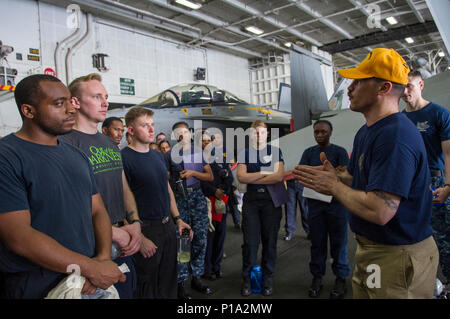 USS Dwight D. Eisenhower conducts a general quarters drill. (8536343431 ...