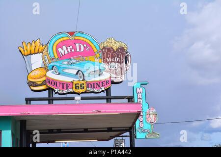 Kingman, Arizona - July 24, 2017 : Mr. Dz Route 66 Diner in Kingman located on historic Route 66. Stock Photo