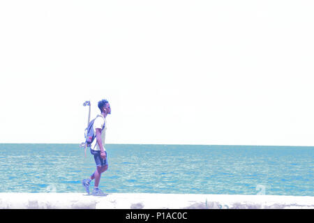 cool guy walking Cuba Stock Photo