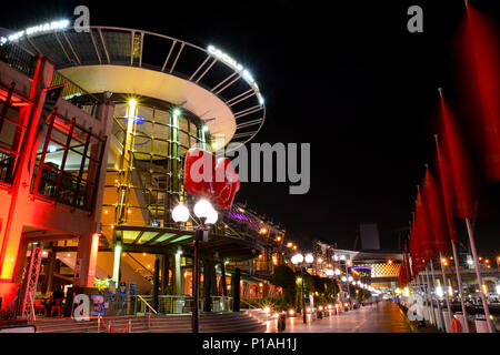 Darling Harbour at night time, Sydney, Australia Stock Photo