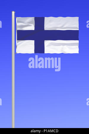 Flag of Finland, Flagge von Finnland Stock Photo