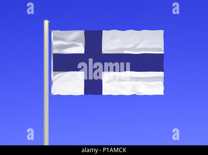 Flag of Finland, Flagge von Finnland Stock Photo