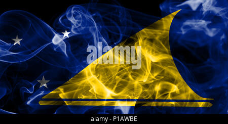 Tokelau smoke flag, New Zaeland dependent territory flag Stock Photo