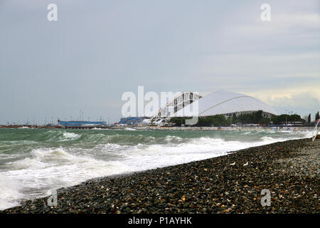 View of sports stadium Fisht from embankment in Sochi , Russia Stock Photo