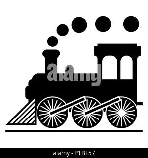 Train icon isolated on white background, classic or retro train icon, symbol flat icon vector. Stock Vector