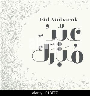 Eid Mubarak on  Arabic Letters Background-Vector Illustration Stock Vector