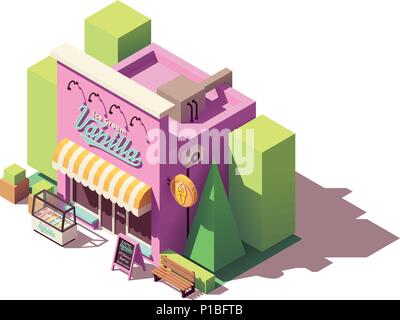 Vector isometric ice cream shop Stock Vector