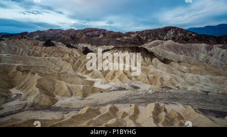 Zabriskie Point in Death Valley National Park shortly after sunrise. Stock Photo