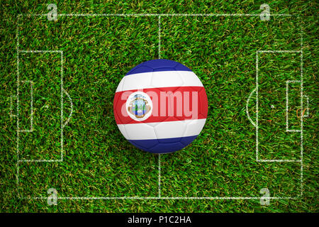 Composite image of football in costa rica colours Stock Photo