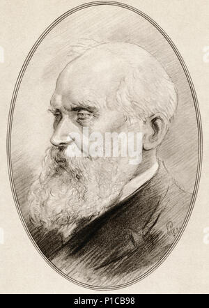 William Thomson, 1st Baron Kelvin, 1824 – 1907.  Scots-Irish mathematical physicist and engineer.  Illustration by Gordon Ross, American artist and illustrator (1873-1946), from Living Biographies of Great Scientists. Stock Photo