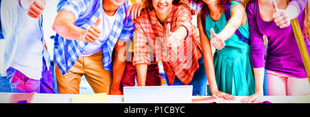Group of students smiling Stock Photo