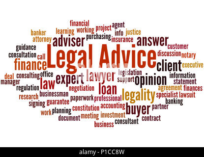 Legal Advice, word cloud concept on white background. Stock Photo