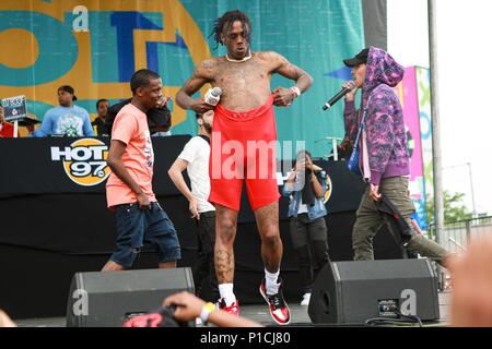 Famous Dex on stage for Hot 97 Summer Jam 2018, MetLife Stadium, Meadowlands Sports Complex, East Rutherford, NJ June 10, 2018. Photo By: Jason Mendez/Everett Collection Stock Photo