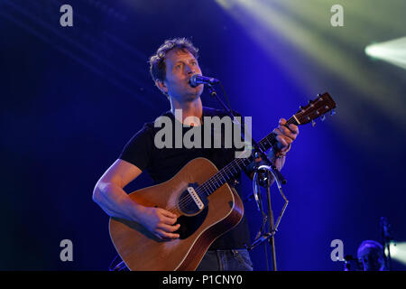 Montreal, Canada. 6/11/2018.Canadian singer Kevin Parent performs on stage at the Francofolie French music festival in downtown Montreal Credit: richard prudhomme/Alamy Live News Stock Photo