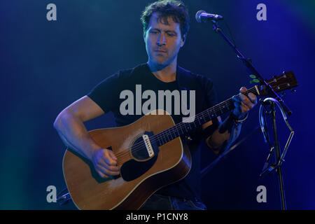 Montreal, Canada. 6/11/2018.Kevin Parent  performs on stage at the Francofolie French music festival in downtown Montreal Credit: richard prudhomme/Alamy Live News Stock Photo