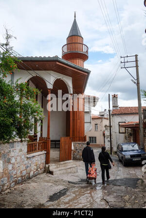 31 May 2018, Turkey, Mugla: The Kavakli wooden mosque in an alley of the old town Saburhane. · NO WIRE SERVICE · Photo: Jens Kalaene/dpa-Zentralbild/dpa Stock Photo