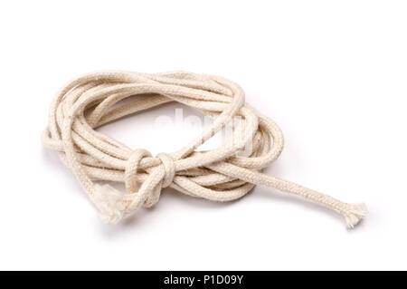 Tangled rope on white background. Stock Photo