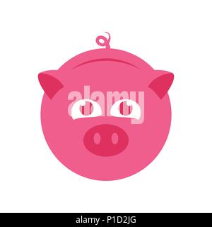 Cute Pink Piggy Bank Vector Symbol Graphic Logo Design Stock Vector