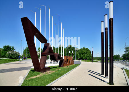 Moscow, Russia - May 22. 2018. Art installation in park Sadovniki Stock Photo