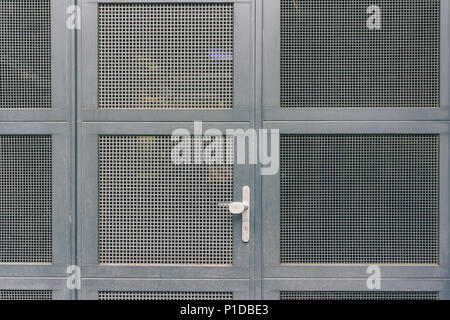 Berlin, Germany, May 27, 2018: Close-Up of Door to Warehouse Stock Photo